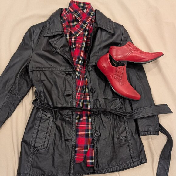 Wilson Belted Leather Mini Trench Jacket with Thinsulate - Women's sz M - Picture 11 of 11